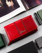 Portfel, czerwony, skórzany, Peterson