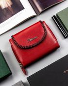 Portfel, czerwony, skórzany, Peterson