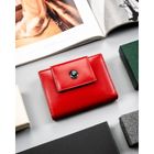 Portfel, czerwony, skórzany, Peterson