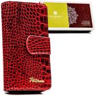 Portfel, czerwony, skórzany, Peterson