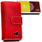 Portfel, czerwony, skórzany, Peterson