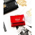 Portfel, czerwony, skórzany, RFID, Rovicky