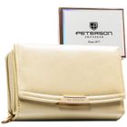 Portfel, ecru, skóra ekologiczna, RFID, Peterson