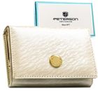 Portfel, ecru, skóra naturalna i ekologiczna, Peterson