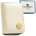 Portfel, ecru, skóra naturalna i ekologiczna, Peterson