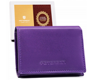 Portfel, fioletowy, skórzany, Peterson