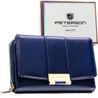 Portfel, granatowy, skóra ekologiczna, Peterson