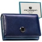 Portfel, granatowy, skóra ekologiczna, RFID, Peterson