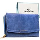 Portfel, granatowy, skóra ekologiczna, RFID, Rovicky