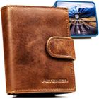 Portfel, jasnobrązowy, skórzany, RFID, Peterson