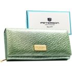 Portfel, jasnozielony, skórzany, Peterson