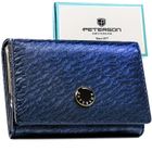 Portfel, niebieski, skóra naturalna i ekologiczna, Peterson