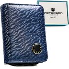 Portfel, niebieski, skóra naturalna i ekologiczna, Peterson