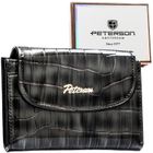 Portfel, szary, skóra ekologiczna, Peterson