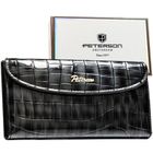 Portfel, szary, skóra ekologiczna, Peterson