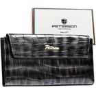 Portfel, szary, skóra ekologiczna, Peterson