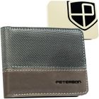 Portfel, szary, skóra ekologiczna, RFID, Peterson