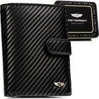 Portfel z brelokiem, czarny, skórzany, Peterson