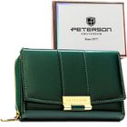 Portfel, zielony, skóra ekologiczna, Peterson
