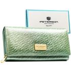 Portfel, zielony, skóra naturalna i ekologiczna, Peterson