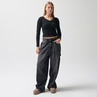 Prążkowana koszulka z domieszką modalu NOWEAR