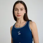 Prążkowany niebieski top z domieszką modalu NOWEAR