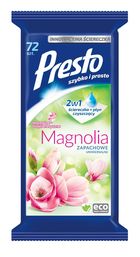 Presto, Magnolia, ściereczki czyszczące, 72 szt. + płyn 2w1, uniwersalne