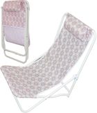 Probeach, leżak składany plażowy z zagłówkiem, niebiesko-pomarańczowy