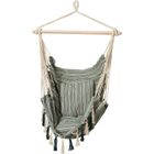 Progarden, wiszący fotel ogrodowy z 2 poduszkami, zielony, 100-130 cm