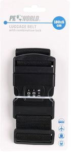 ProWorld, uniwersalny pas zabezpieczający do walizki, czarny, 5-180 cm
