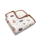 Pulp, Zwierzątka Leśne, kocyk muślinowy z lamówką, 100-120 cm