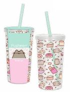 Pusheen, kubek ze słomką, 500 ml