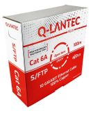 Q-lantec, kabel, S/FTP kat.6A, sieciowy, skrętka, LSOH, Dca 4-2-23 AWG, 10Gb/s, szary, 100m, KIS6ALSOH100DQ