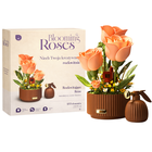 QBI, Blooming Roses, pudrowe róże, interaktywne klocki konstrukcyjne, 255 elementów