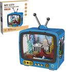 QBI, Prom w Nowym Jorku, miniaturowy telewizor retro, podświetlenie LED, puzzle 3D, 78 elementów