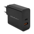 Qoltec, Super Quick PD, ładowarka, 1XUSB-C, 1XUSB, 90W, 5-20V, 2.4-4.35A, czarna