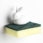 Qualy, Królik Bunny, uchwyt na gąbkę, biały