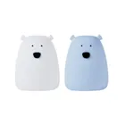 Rabbit & Friends, Miś mały, zestaw lampek silikonowych, biały i arktyczny błękit