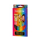 Rainbow High, Jumbo, kredki ołówkowe trójkątne, 10 kolorów