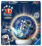 Ravensburger, Astronauta w kosmosie, kula, puzzle 3D, lampka, 72 elementy