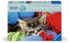 Ravensburger, Kot z włóczką, puzzle XL, 100 elementów