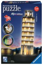 Ravensburger, Krzywa wieża w Pizie Night Edition, puzzle 3D, 216 elementów