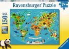 Ravensburger, Mapa świata dzikich zwierząt, puzzle XXL, 150 elementów