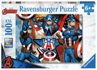 Ravensburger, Marvel, Kaptain Ameryka, puzzle XXL, 100 elementów