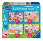 Ravensburger, Świnka Peppa, Rodzinne chwile, puzzle, 4w1, 72 elementy