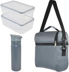 RedCliffs, torba termiczna z butelką i 2 lunchboxami, szary