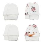 Rękawiczki niedrapki dziewczęce, ecru, zestaw, 4 szt., Nicol