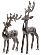 Renifer metalowy, srebrny, 16.5-6.5-39.5 cm