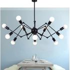 Reto, nowoczesna lampa sufitowa, żyrandol, pająk, czarny, 10-ramienny