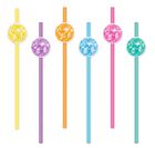 Retro disco, słomki papierowe, lata 80-te, 19, 5 cm, 6 szt.